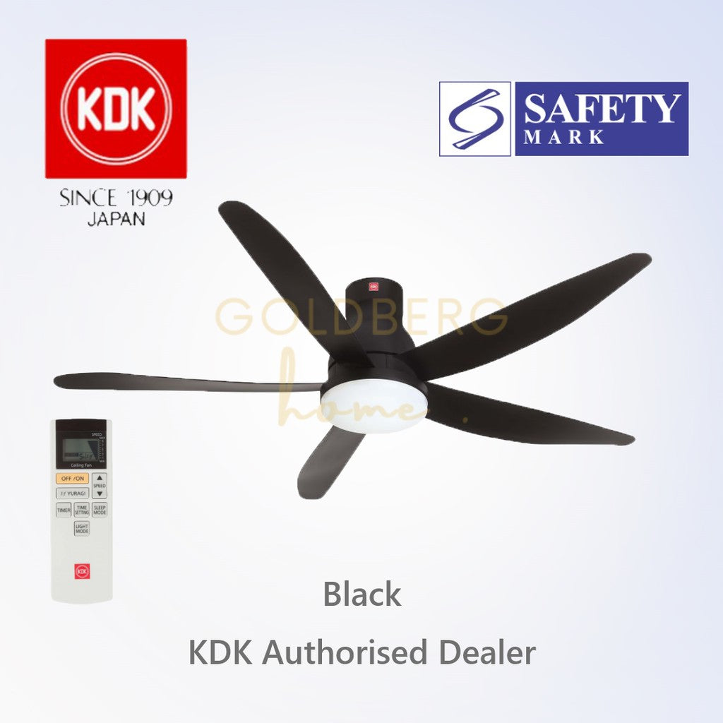 Black KDK U60FW Ceiling Fan suitable for SG HDB Condo Landed | Ceiling Fans with Remote Control | Goldberg Home SG