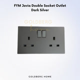 FYM Jovia Double Socket Outlet Dark Silver Black