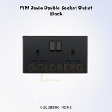 FYM Jovia Double Socket Outlet Dark Silver Black