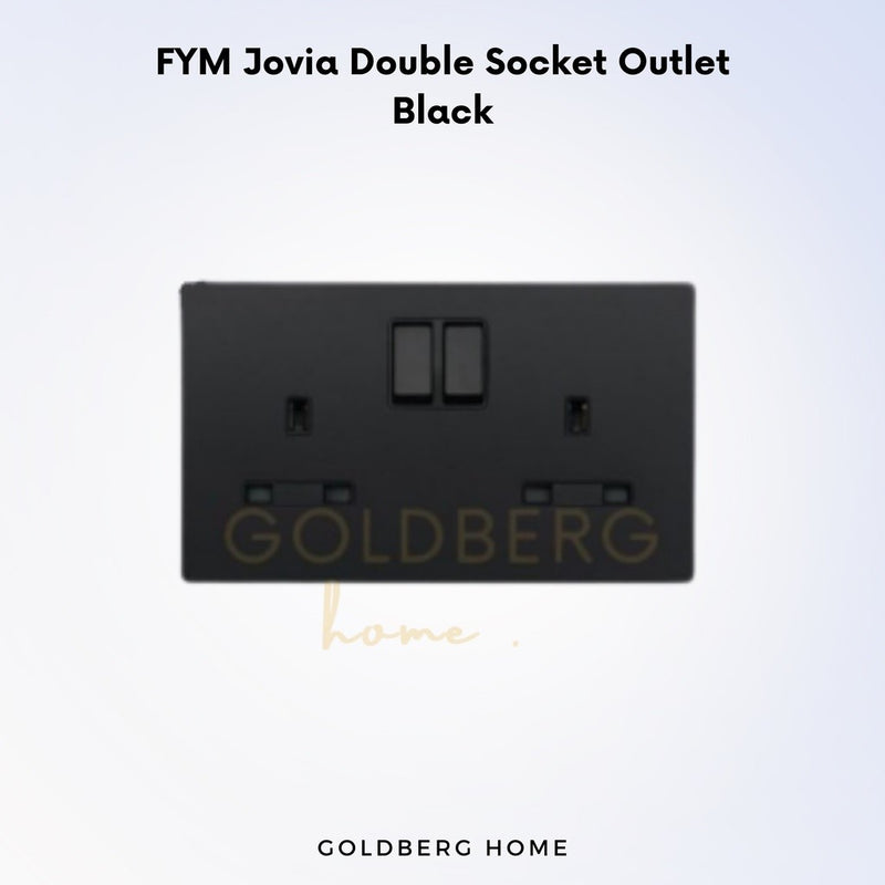 FYM Jovia Double Socket Outlet Dark Silver Black