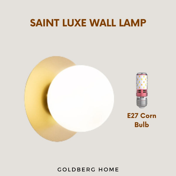 Saint Luxe Gold White Spherical Wall Lamp Goldberg Home SG