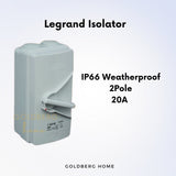 Legrand Weatherproof IP66 2 Pole Isolator Goldberg Home SG
