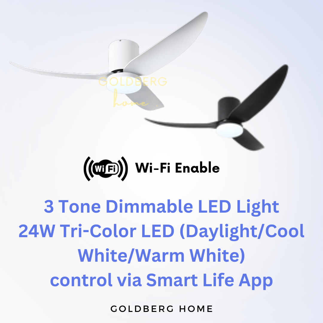 Light Temperature of Bestar Wifi Controlled Ceiling Fan VITO 3 | DC Motor Ceiling Fan | Goldberg Home SG