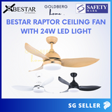 Bestar Raptor Ceiling Fan with 24W LED Light Goldberg Home SG