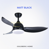 Matt Black Bestar Raptor Ceiling Fan with 24W LED Light Goldberg Home SG