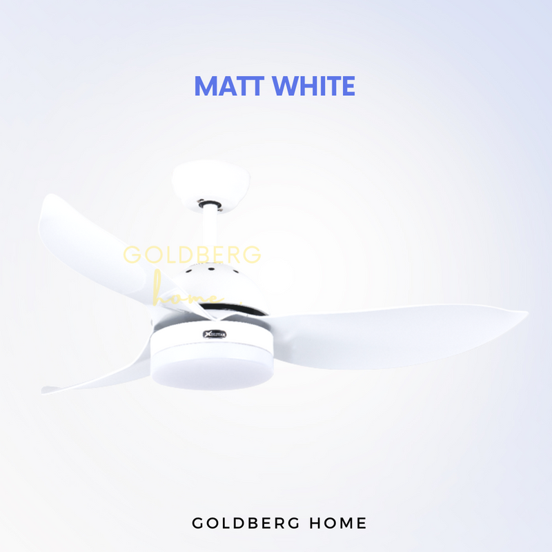 Matt White Bestar Raptor Ceiling Fan with 24W LED Light Goldberg Home SG