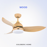 Wood Bestar Raptor Ceiling Fan with 24W LED Light Goldberg Home SG