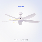 White Bestar SMART Ceiling Fan Star5 5 Blades 38" 48" 58" Goldberg Home SG