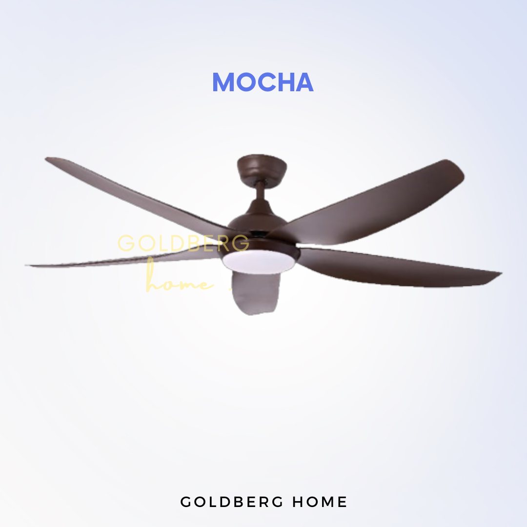 Mocha Bestar SMART Ceiling Fan Star5 for SG HDB Condo Landed | 5 Blades Ceiling Fan | Goldberg Home SG