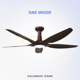 Oak Wood Bestar Rapture 48" 60" Wifi Smart DC Ceiling Fan Goldberg Home SG