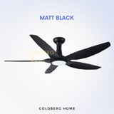 Matt Black Bestar Rapture 48" 60" Wifi Smart DC Ceiling Fan Goldberg Home SG