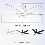 Bestar Rapture 48" 60" Wifi Smart DC Ceiling Fan Goldberg Home SG