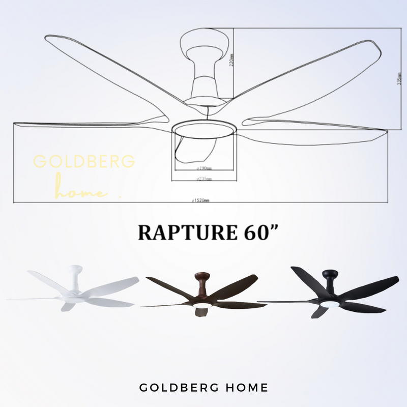 Bestar Rapture 48" 60" Wifi Smart DC Ceiling Fan Goldberg Home SG