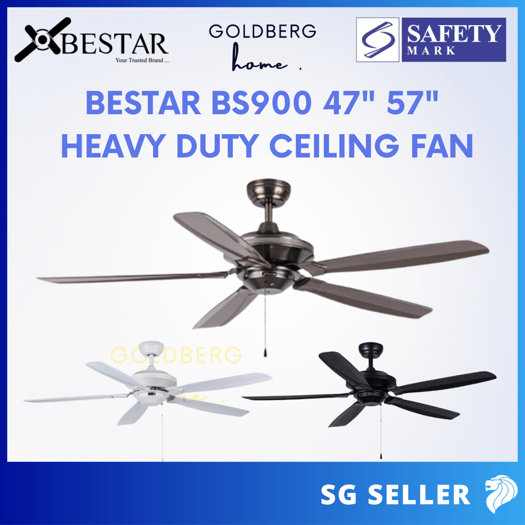 Bestar BS900 Heavy Duty Ceiling Fan suitable for SG HDB Condo Landed | Premium Grade Copper Ceiling Fan | Goldberg Home SG