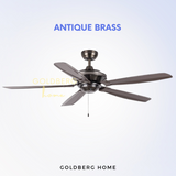 Antique Brass Bestar BS900 47" 57"  Heavy Duty Premium Grade Copper Ceiling Fan Goldberg Home SG