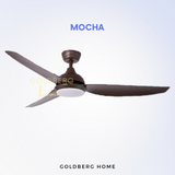 Mocha Bestar Star-3 Ceiling Fan with 24W LED Light 36" 46" 56" Goldberg Home SG