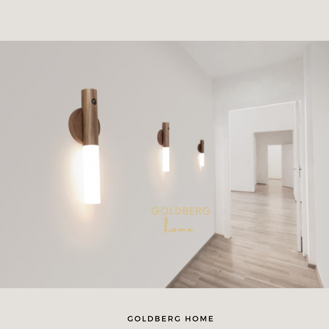 USB Rechargeable Walnut Wall Lamp Goldberg Home SG