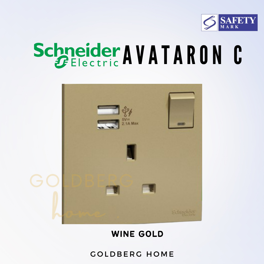 Schneider Avataron C 13A Single Socket with USB Goldberg Home SG
