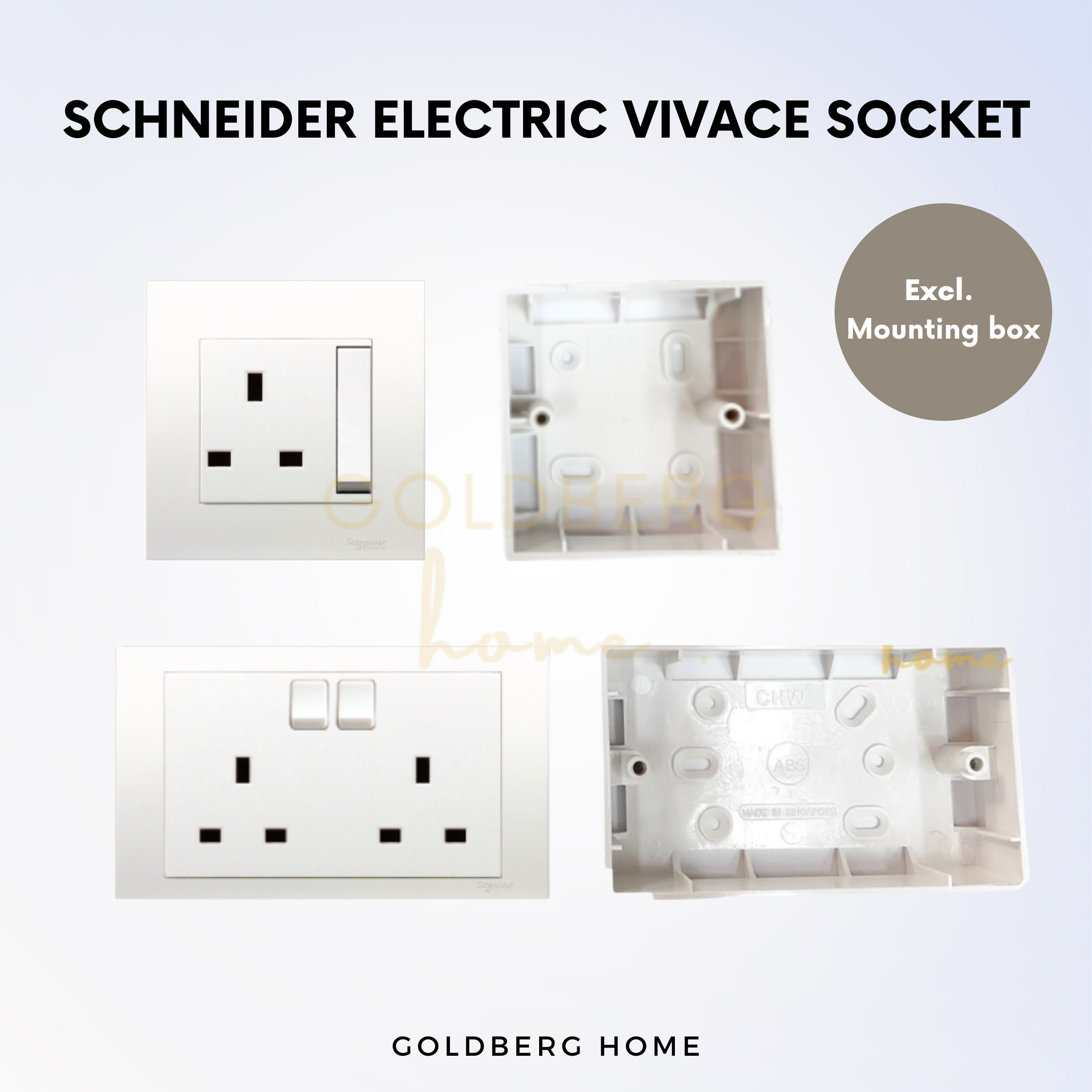 Schneider Electric Vivace Single & Double Socket | Goldberg Home SG