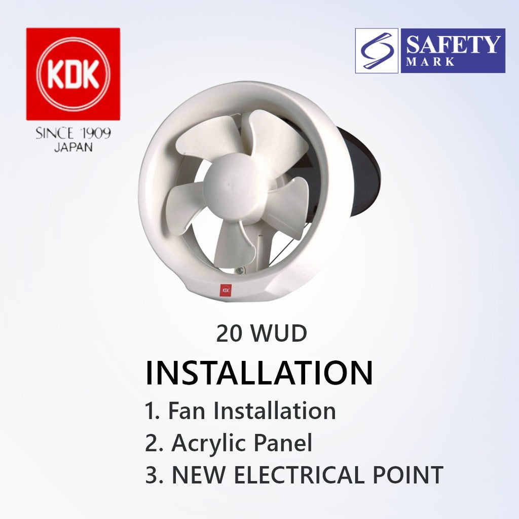 KDK 15 / 20 WUD Exhaust Fan suitable for SG HDB Condo Landed | Acrylic Panel installation | Goldberg Home SG