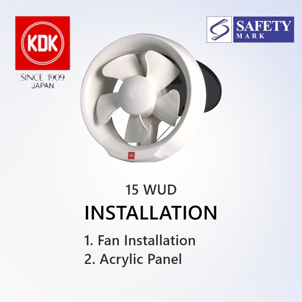 KDK 15 / 20 WUD Exhaust Fan suitable for SG HDB Condo Landed | Acrylic Panel installation | Goldberg Home SG