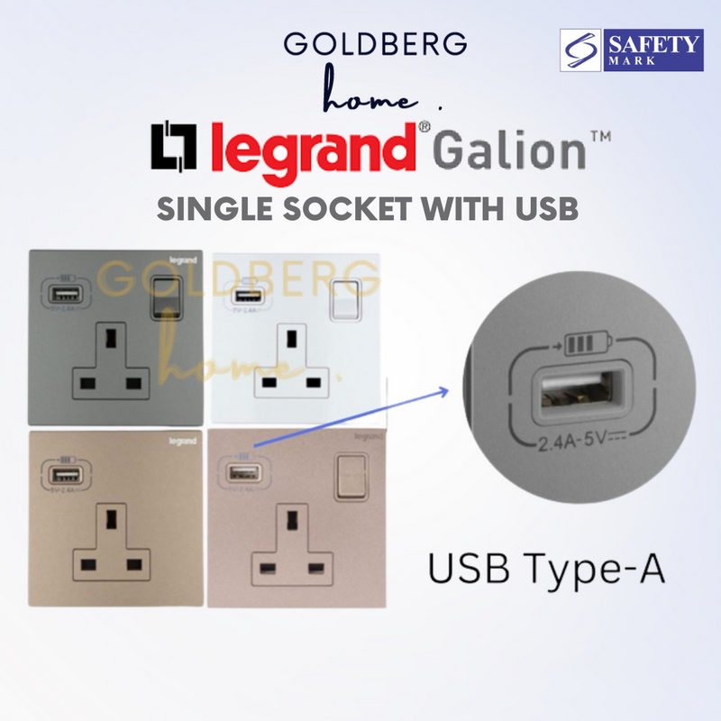 Legrand Galion Single Socket with USB Goldberg Home SG