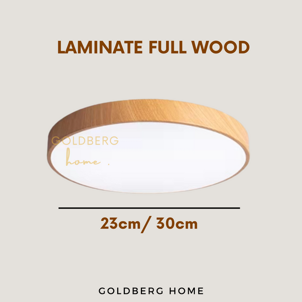 Laminate Full Wood 24W 36W 23/30/40CM- LED Ceiling Light