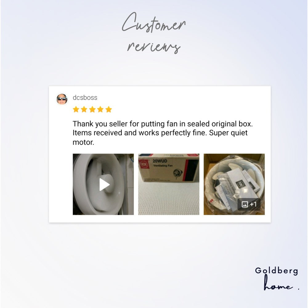 Customer's review for KDK 15 / 20 WUD Exhaust Fan | Window Exhaust Fans | Goldberg Home SG