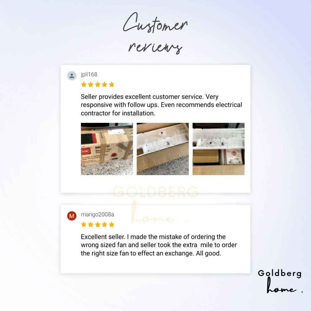 Customer's review for KDK M60SG Ceiling Fan | Sleek Design Ceiling Fan | Goldberg Home SG