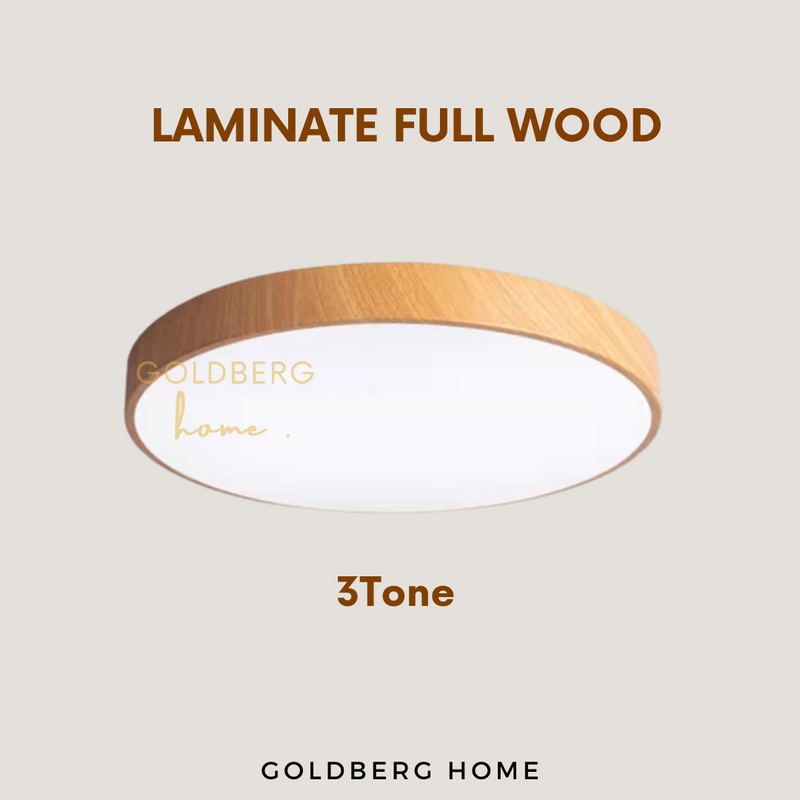 Laminate Full Wood 24W 36W 23/30/40CM- LED Ceiling Light
