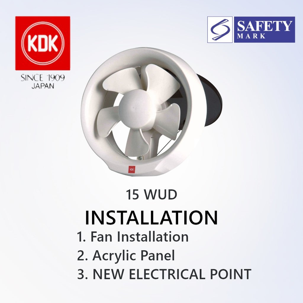 KDK 15 / 20 WUD Exhaust Fan suitable for SG HDB Condo Landed | Acrylic Panel installation | Goldberg Home SG