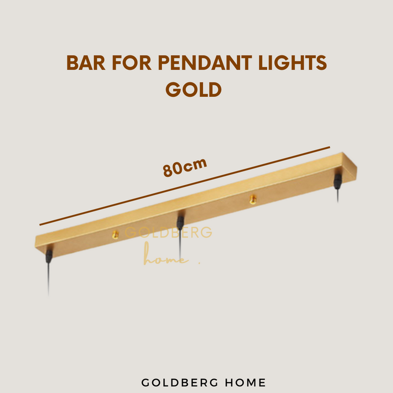 Gold Bar and Base For 3 lights Golberg Home SG