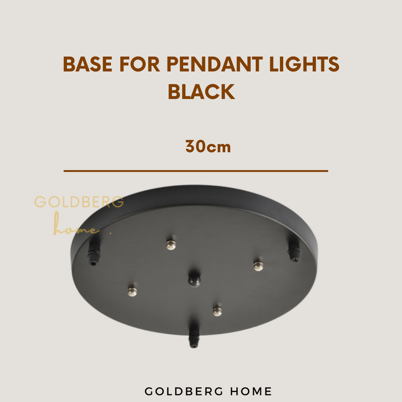 80cm Bar and 30cm Base for 3 Pendant Lights - Black White Gold Wood