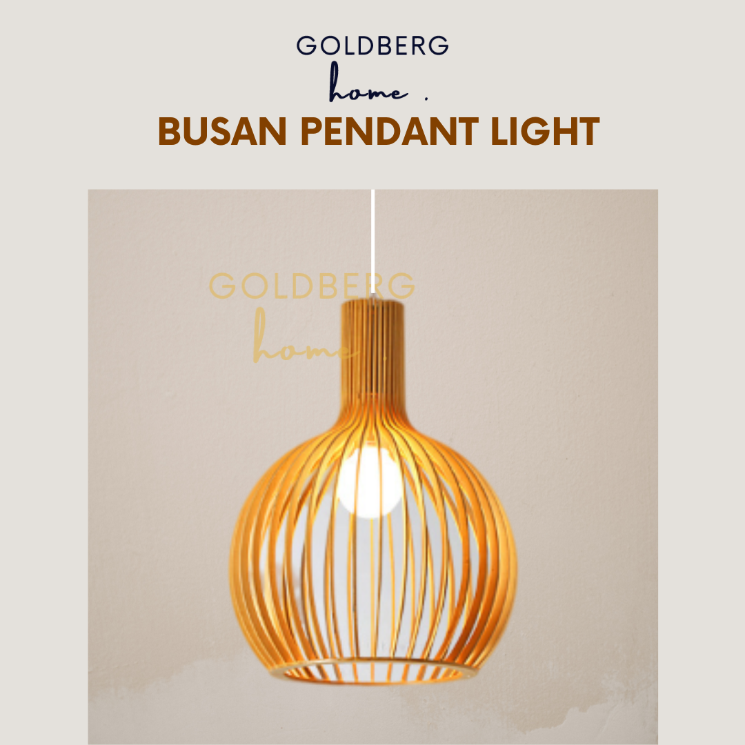Busan Pendant Light for SG HDB Condo Landed | Premium Wood Style Pendant Light | Goldberg Home SG
