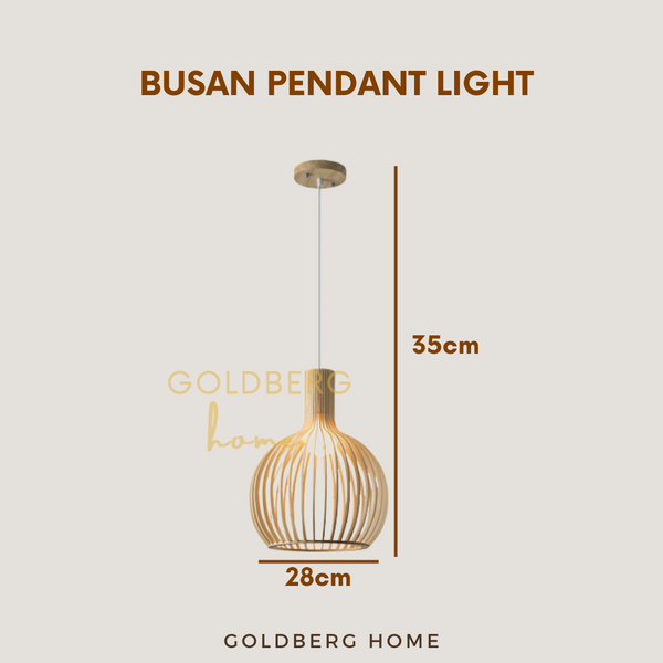 Busan Pendant Light Premium Wood Style Goldberg Home SG