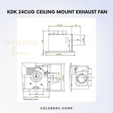 KDK 24CUG Ceiling Mount Exhaust Fan Goldberg Home SG