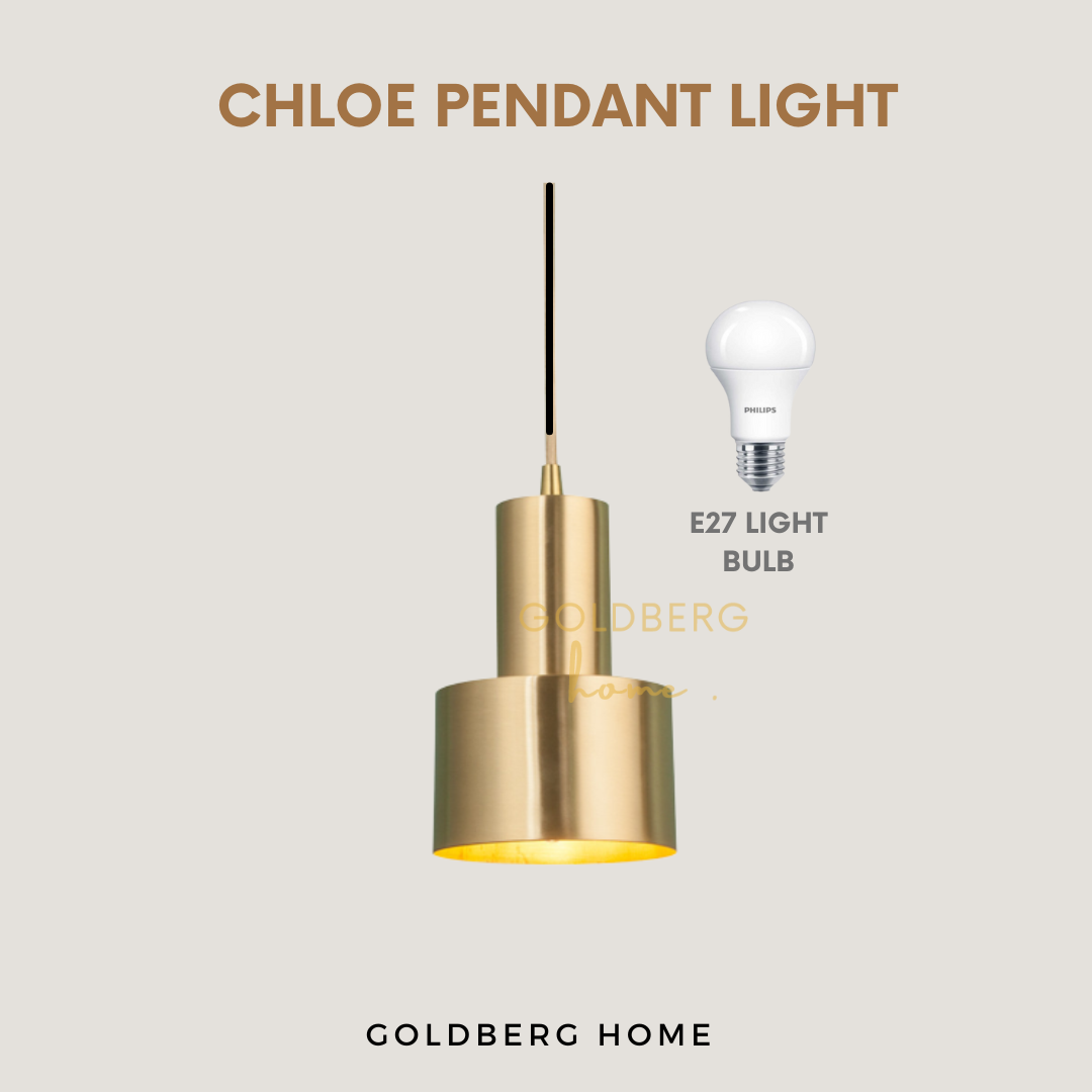 Light Bulb for Chloe Minimalist Pendant Light | Nordic Golden Pendant Light | Goldberg Home SG