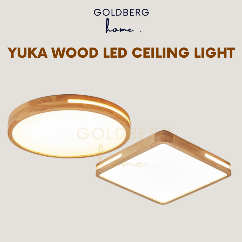 Yuka Wood 40cm 36W LED Ceiling Light Goldberg Home SG