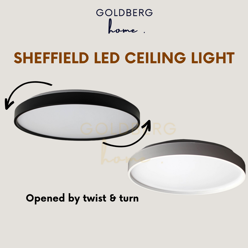 Sheffield Black White LED Ceiling Light Goldberg Home SG