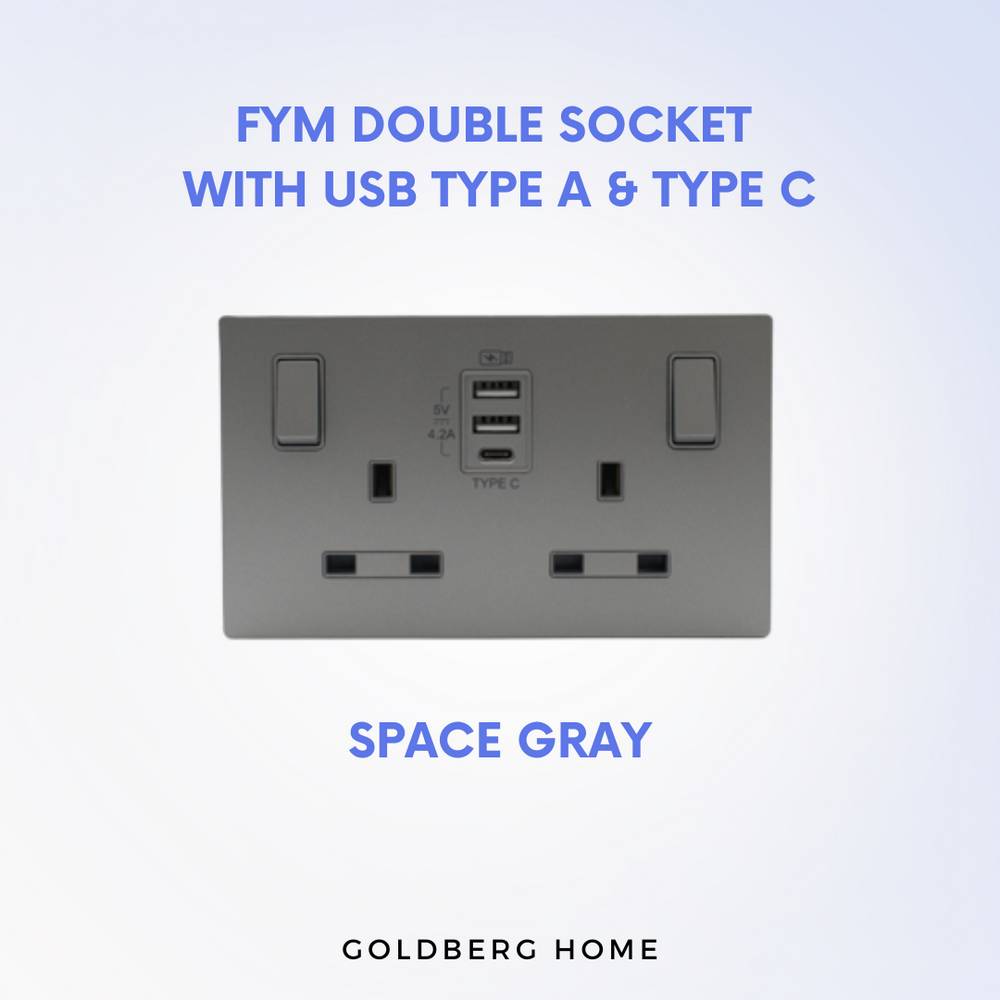 FYM Jovia Double Socket with USB Type A & C | Goldberg Home