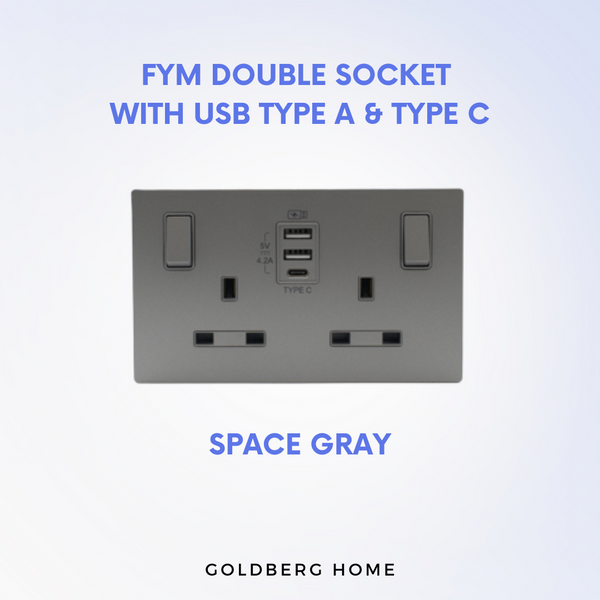 FYM Jovia Double Socket with USB Type A & Type C