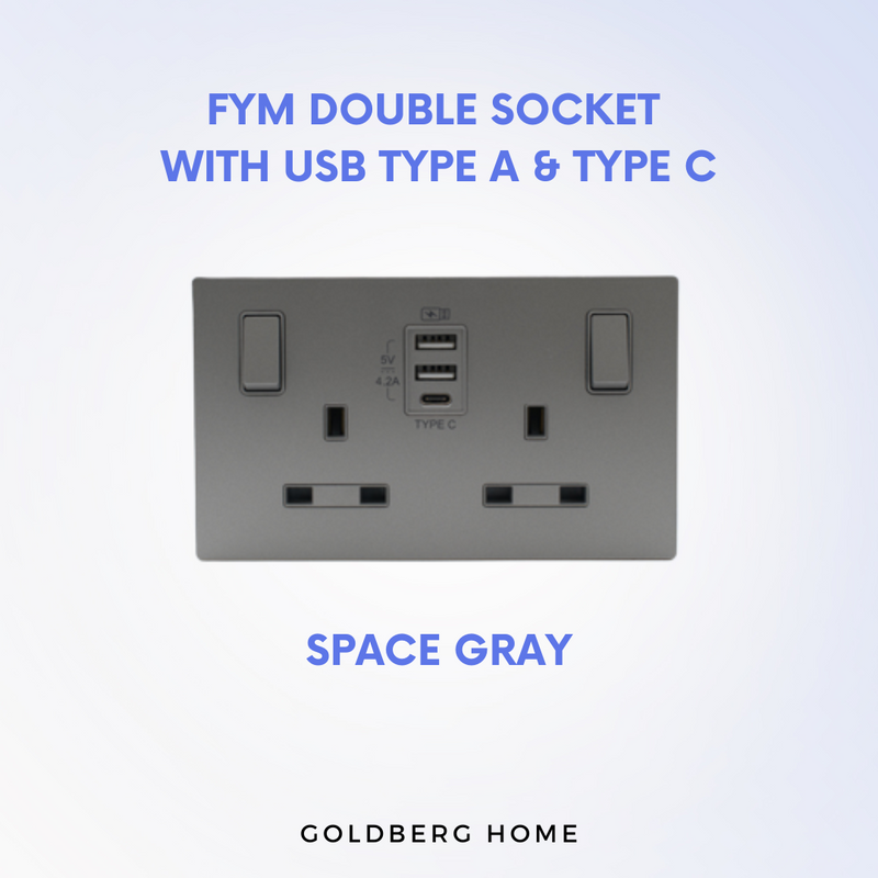 FYM Jovia Double Socket with USB Type A & Type C