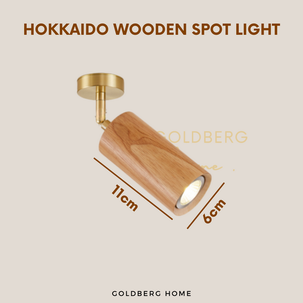 Hokkaido Wooden Track Light with Luxe Gold Base 80/100 CM