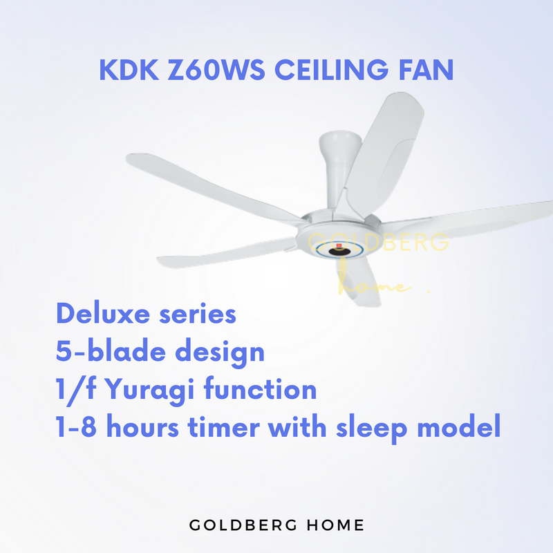 KDK Z60WS Remote Controlled Ceiling Fan Goldberg Home SG