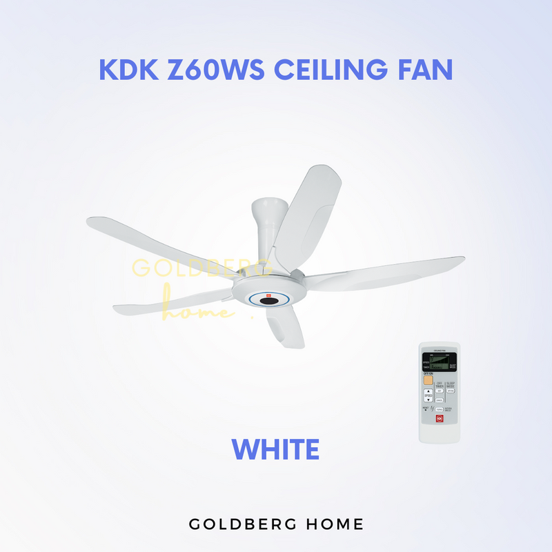 KDK Z60WS Remote Controlled Ceiling Fan Goldberg Home SG