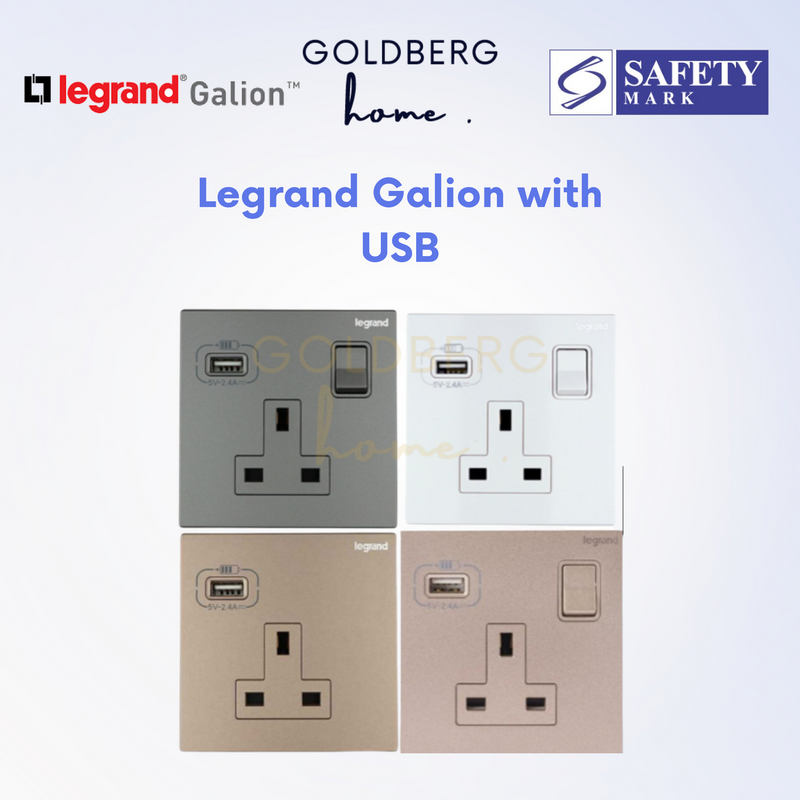Legrand Galion Single Socket with USB Goldberg Home SG