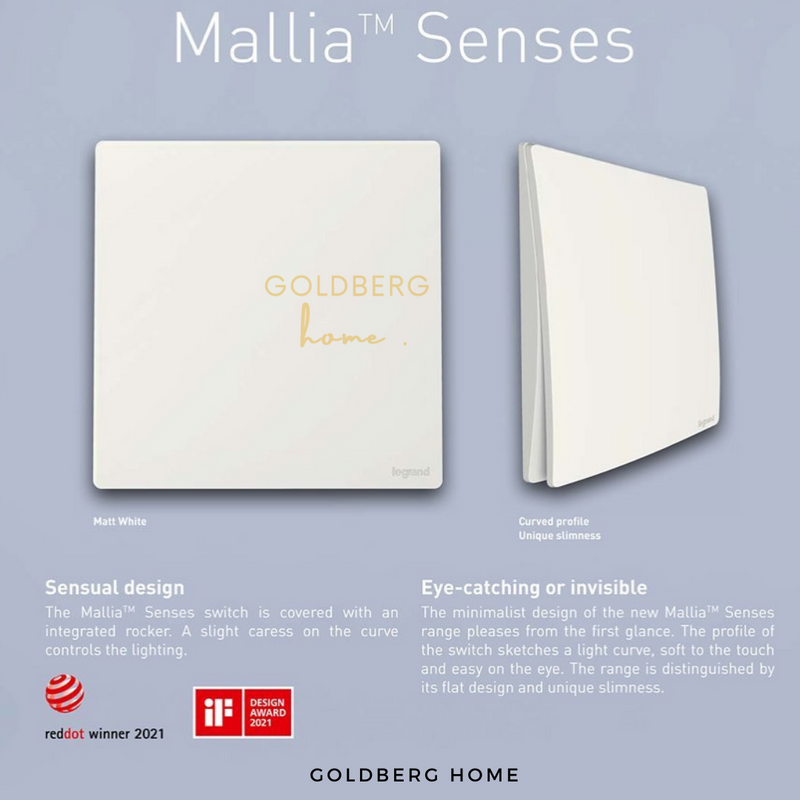 Legrand Mallia Senses 2022 Switch Safety Mark Approved Goldberg Home SG