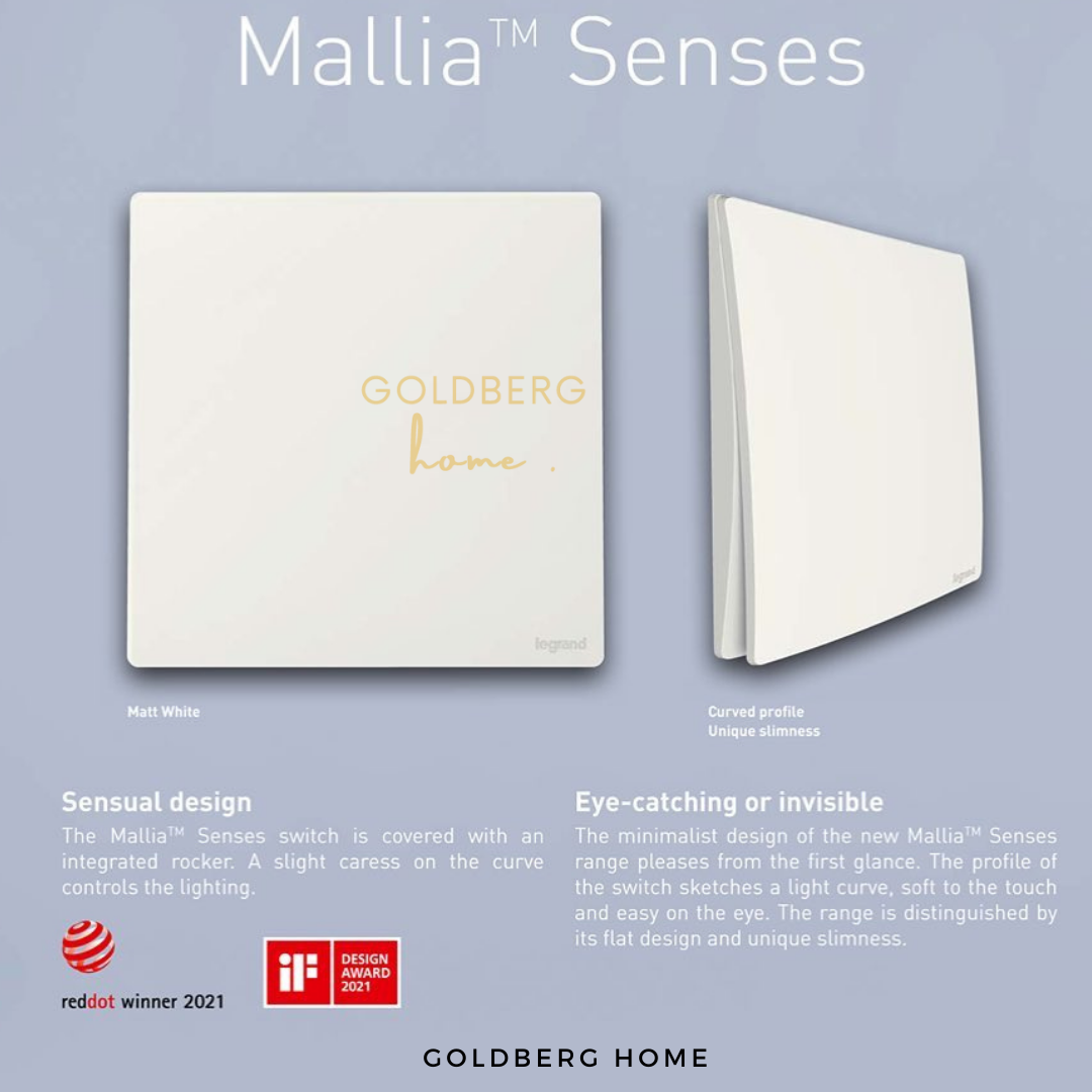 Legrand Mallia Senses 20A Heater Switch Safety Mark Approved Goldberg Home SG