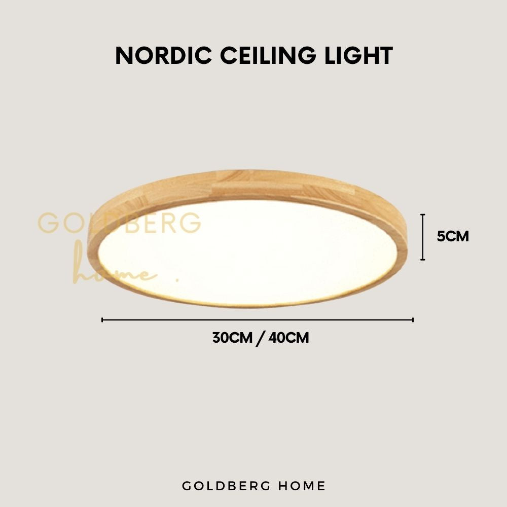 Measurement of Mozu Beechword Ceiling Light | Nordic Style Ceiling Light | Goldberg Home SG