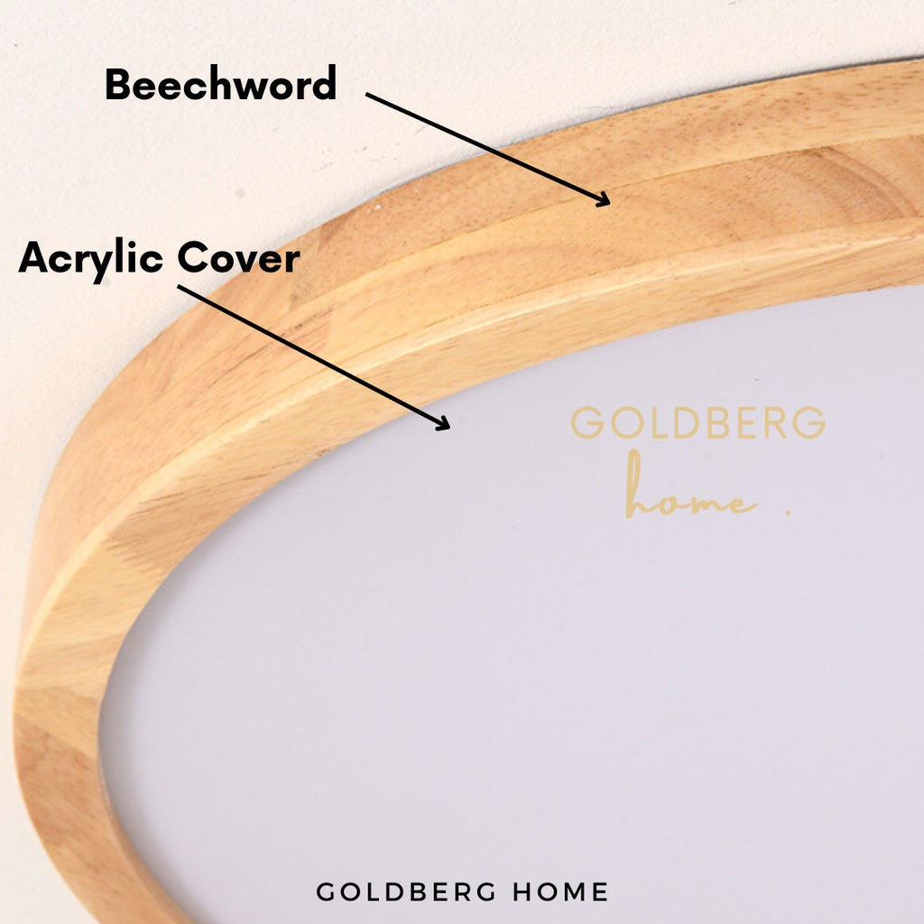 Close up of Mozu Beechword Ceiling Light | Nordic Style Ceiling Light | Goldberg Home SG